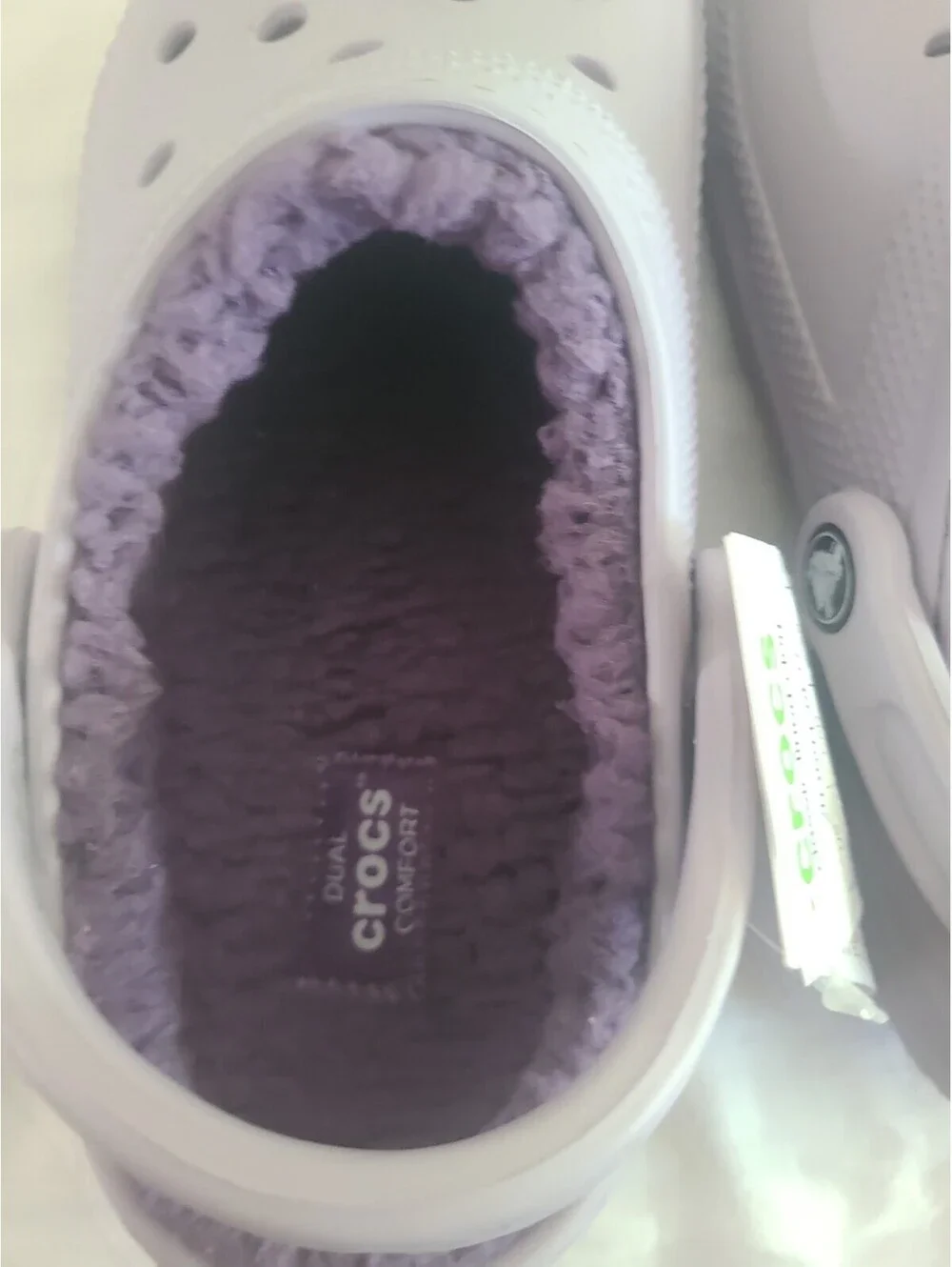 NWT Crocs Classic LINED Purple Clog Shoes Black US Men's Size 4 Women's 6